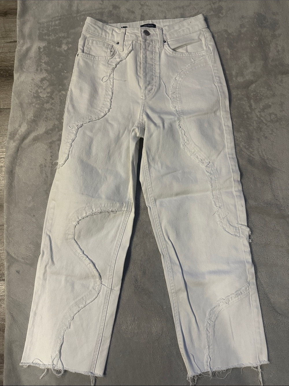 wild fable White Straight Patchwork Jeans
